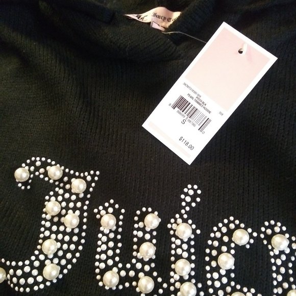 NWT Juicy Couture Faux-Pearl Sweater Hoodie - Picture 5 of 5